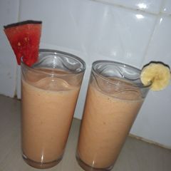 A picture of Mango, banana watermelon smoothie.