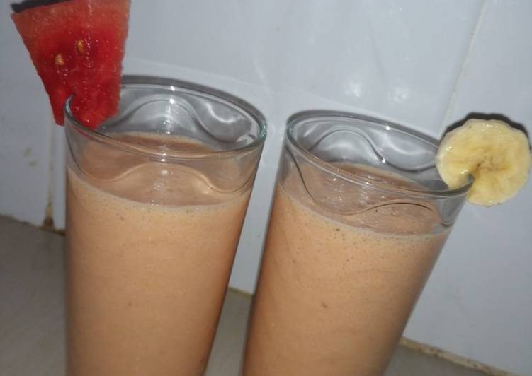 Simple Way to Make Perfect Mango, banana watermelon smoothie