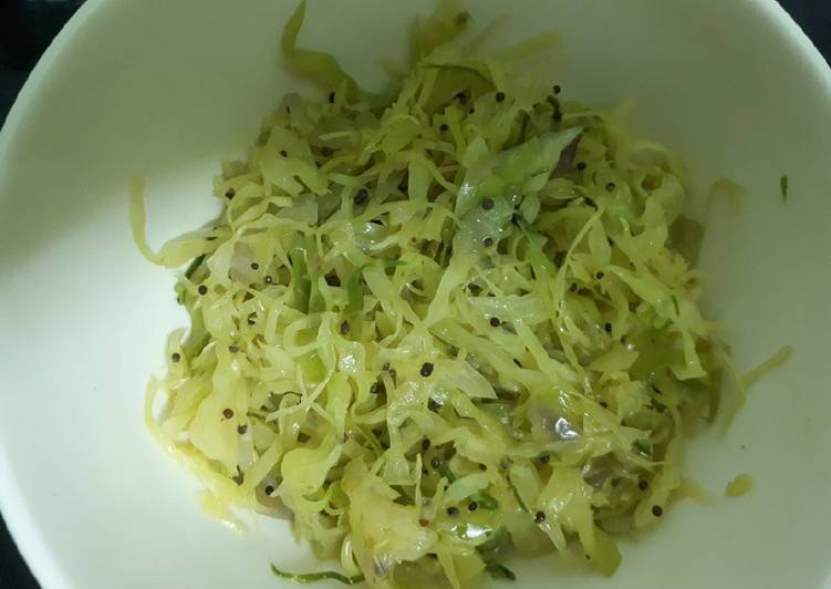 Simple Way to Prepare Quick Quick Cabbage with Mustard seeds