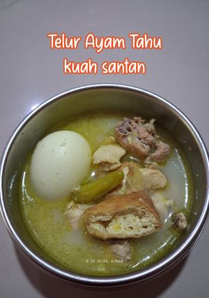 Foto resep Telur ayam tahu kuah santan