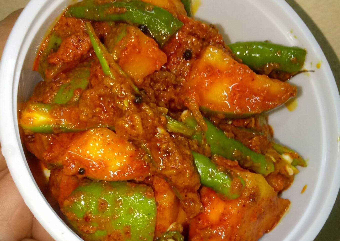 Instant raw mango chilli pickle