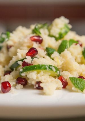 A picture of Pomegranate and lemon couscous salad.