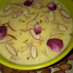 Keshariya badam kheer A picture of Keshariya badam kheer.