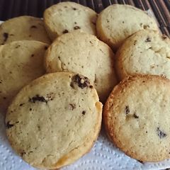 Icebox vanilla chocflaked cookies A picture of Icebox vanilla chocflaked cookies.