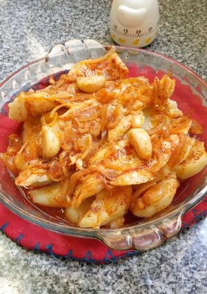 Una foto de Merluza a la gallega con ajada