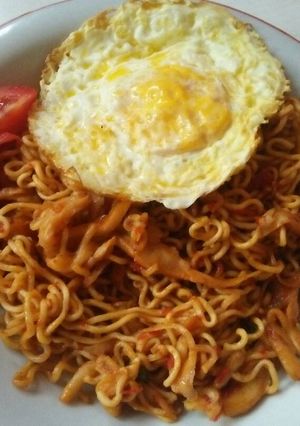 Foto resep Mie goreng jamur pedes homemade