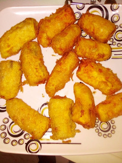 A picture of Deep fried bananas with a twist.