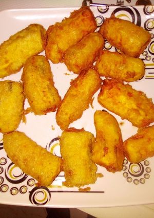A picture of Deep fried bananas with a twist.