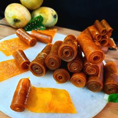 A picture of Aam Papad or Mango Fruit Leather Sun-dried.