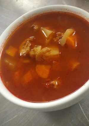 Una foto de Caldo de camarón