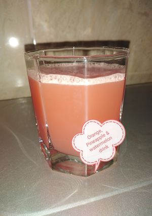A picture of Orange, Pineapple & watermelon drink.