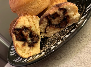 Kürtöskalácsos - nutellás muffin recept fotója