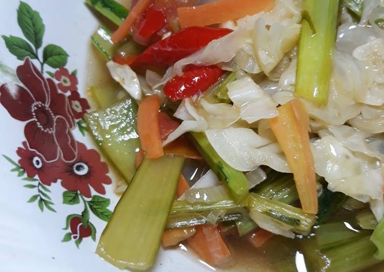 Cara Gampang Menyiapkan #45 Tumis Batang Sawi dan Kol, Lezat Sekali