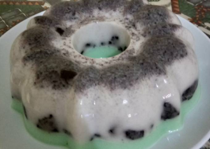Puding Ormel (Oreo Melon) with vla coklat