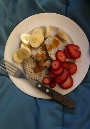 Una foto de Pancakes de avena y chía