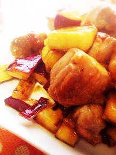 A picture of Easy Side Dish! Teriyaki Mayo Chicken and Sweet Potato Stir-Fry.