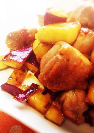 A picture of Easy Side Dish! Teriyaki Mayo Chicken and Sweet Potato Stir-Fry.