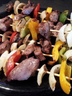 A picture of Shish Kabobs.