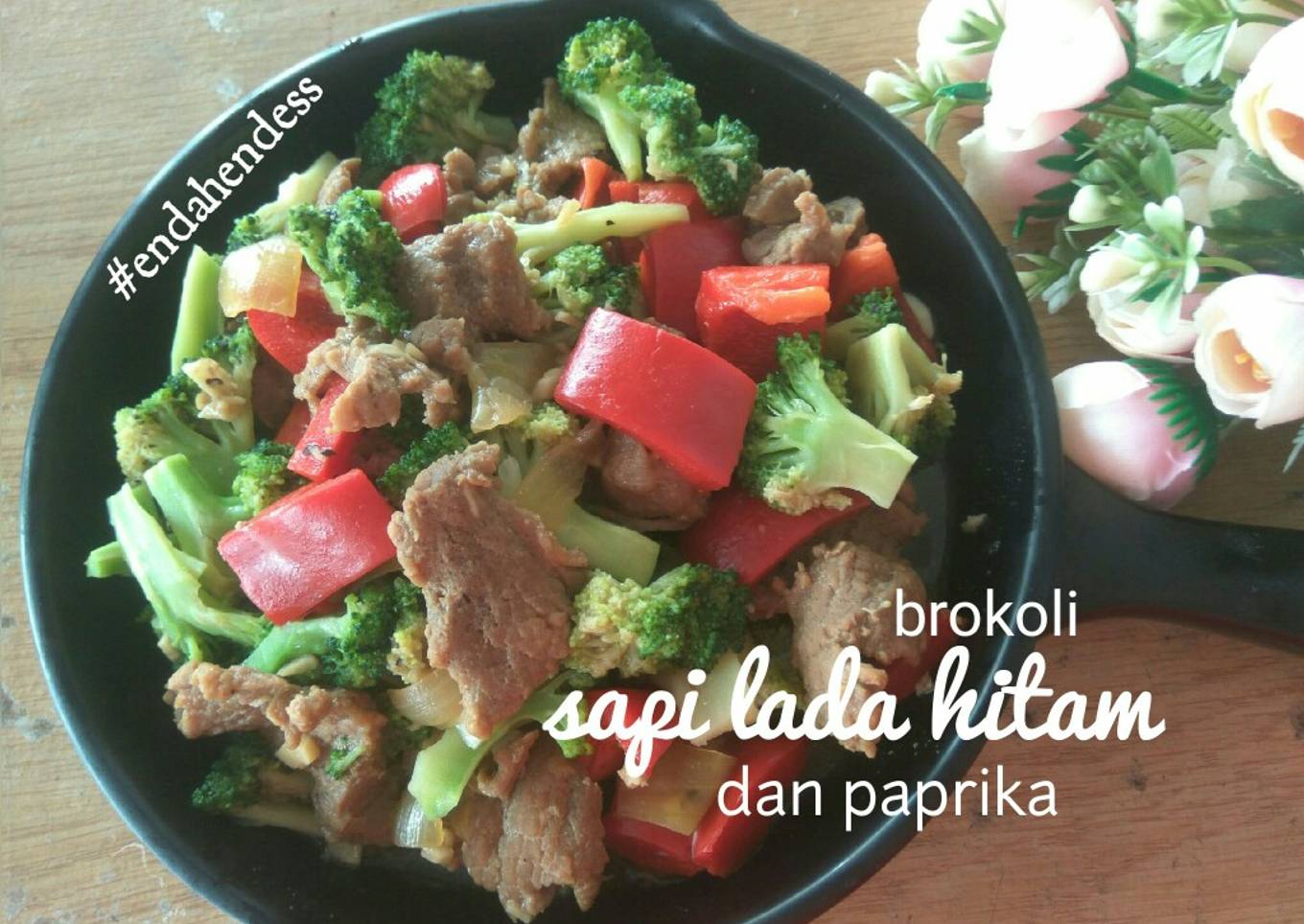 Brokoli Sapi Lada Hitam dan Paprika