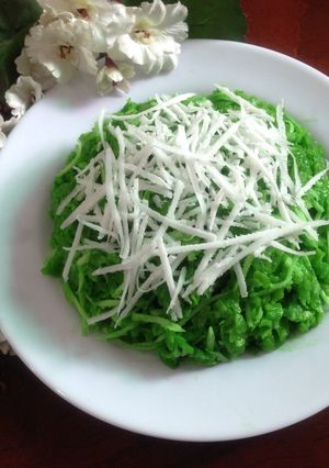 Hình của món Cốm dẹp trộn dừa.