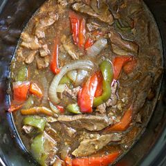 A picture of Slow Cooker Pepper Steak.