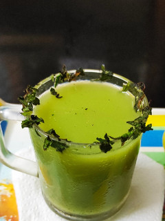 A picture of Karela juice.