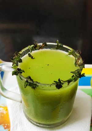 A picture of Karela juice.