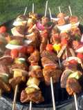 Grilled chicken shish kabobs