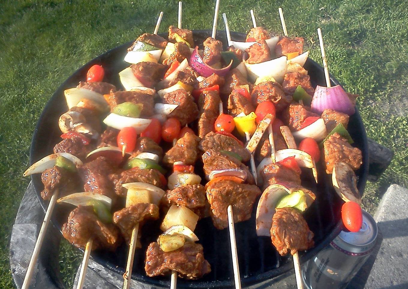 Grilled chicken shish kabobs