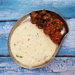 A picture of Samai Thayir Sadam / Little Millet Curd Rice.