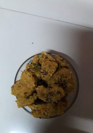 A picture of Left over khachdi muthiya.