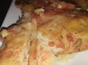 Una foto de pollo mortadela queso
