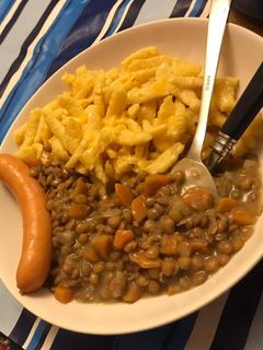 Schwäbischer Linseneintopf Rezepthauptbild