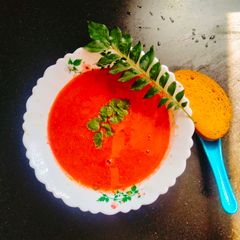 A picture of TOMATO SOUP 🍲 Creamy Tomato soup 🍲.