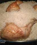 Chicken Thighs with Rice in the Oven!