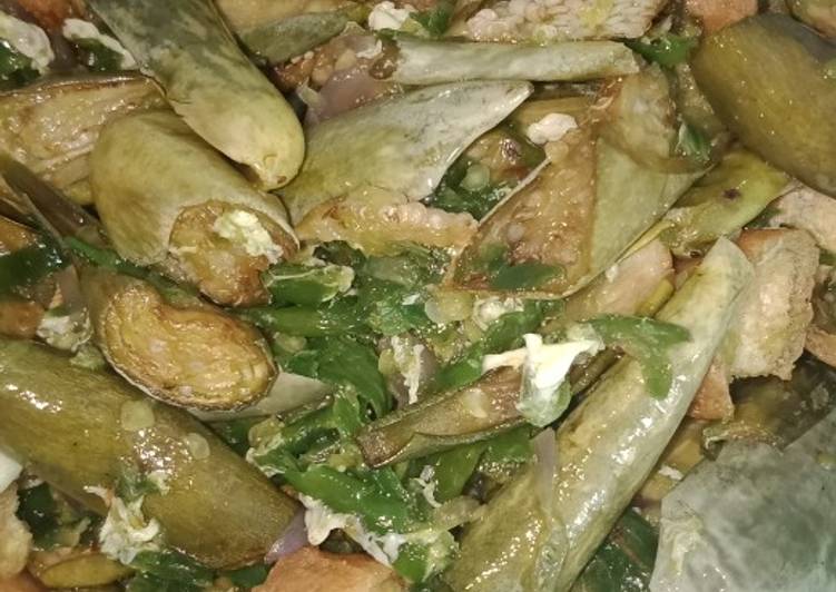 Terong tahu goreng sambel putih telur