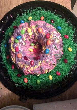 A picture of Rainbow Ring Easter Cake.