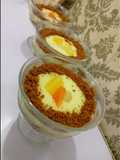 Custard with biscuit
