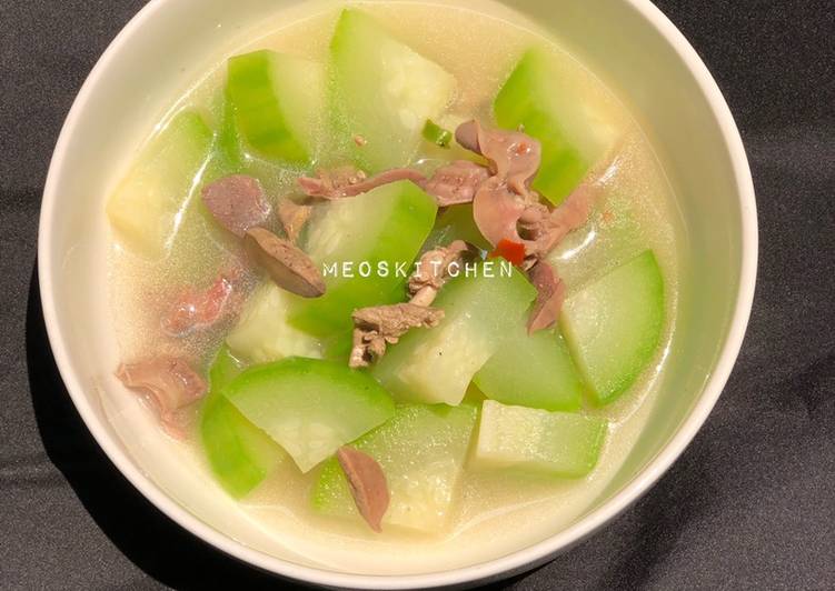 Recipe: Perfect Canh bí đao (bí xanh) nấu lòng mề gà