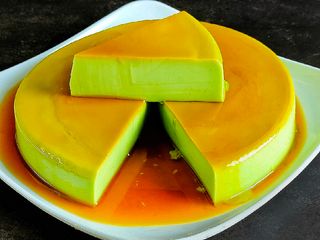 Puding Caramel Pandan Tanpa Telur