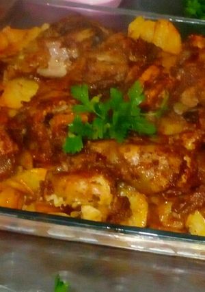صورة لوصفة بطاطا مع فروج على طريقتي