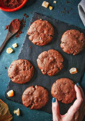 A picture of Chocolate & Stem Ginger Cookies.