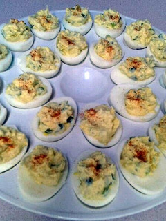 A picture of The best deviled eggs.