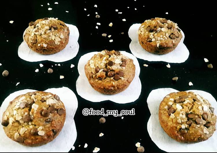 Recipe of Quick Banana Oats Muffins Vegan