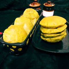 A picture of Choliya  coriander Puri recipe or Green Chickpea Poori.