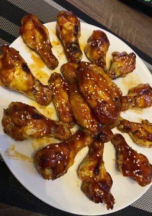 Una foto de Alitas de pollo al horno con miel