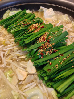 A picture of Authentic Hakata-Style Soy Sauce Motsu Nabe at Home.