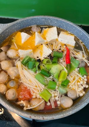 Hình của món Lẩu nấm chay.