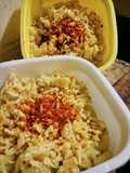 Macaroni Cream Sederhana Topping Telur Dadar Cacah
