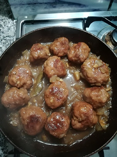 Una foto de Albóndigas rellenas de roquefort en salsa de Pedro Ximénez